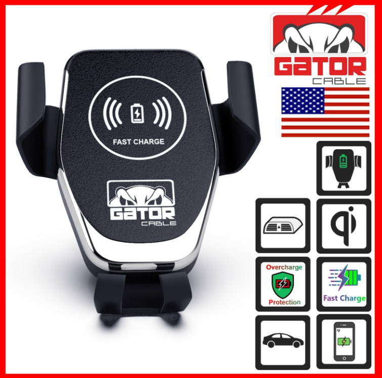 Qi Wireless Phone Charger Car Air Vent Mount Holder Fast Charge 10W Universal