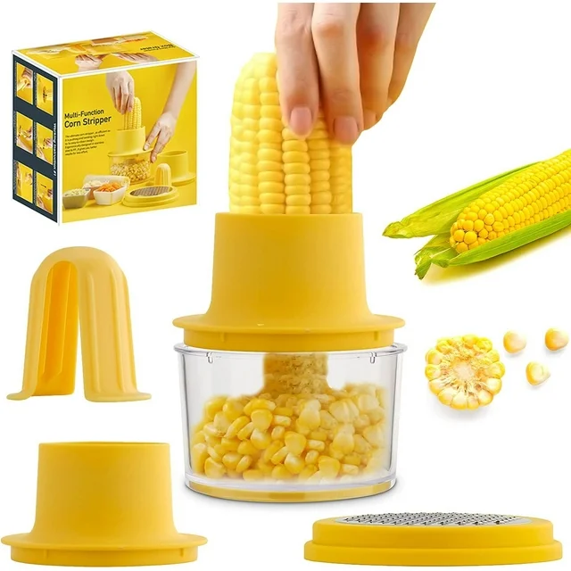 i Kito Corn Cob Stripper Peeler, Corn Cob Stripping Tool with Collection Cup, Ginger Grater